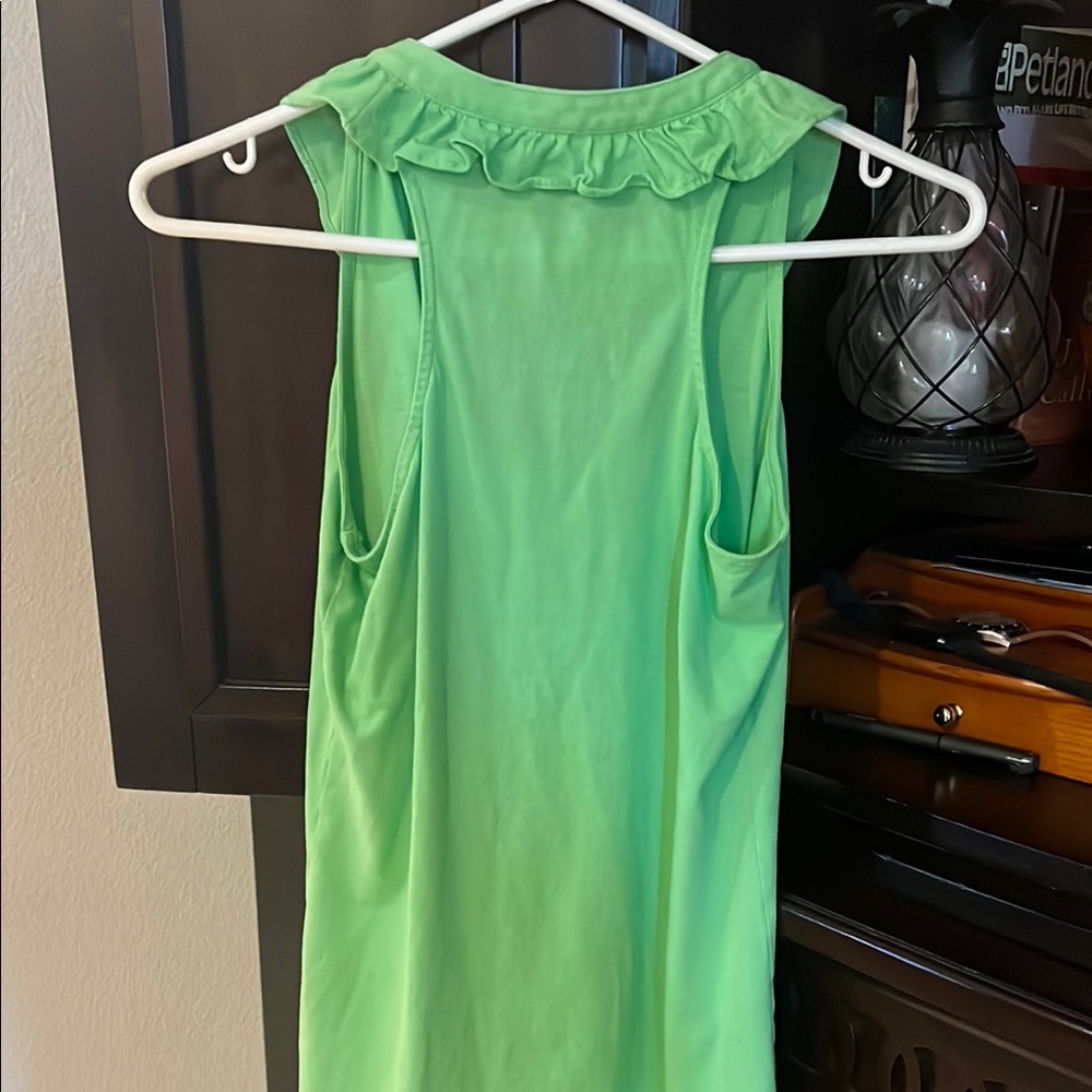 Green Sleeveless Ruffle Top - Picture 3 of 3